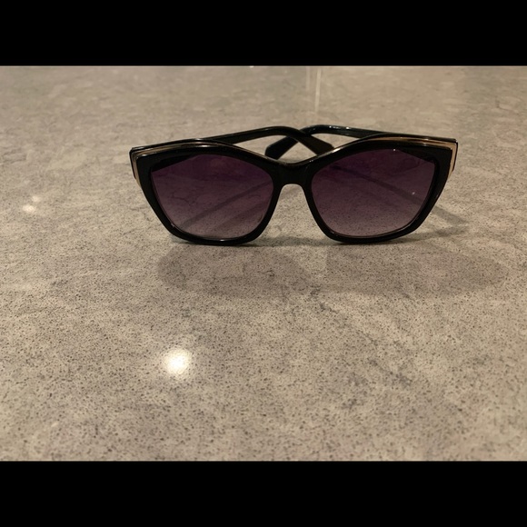 Zac Posen Accessories Zac Posen Black And Gold Cat Eye Sunglasses